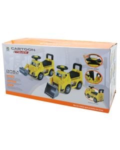 Makinë ndërtimi për fëmijë, me muzikë, e verdhë, 1 copë