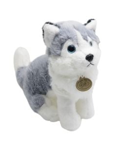 Plush toy, puppy, 30 cm, gray-white, 1 piece