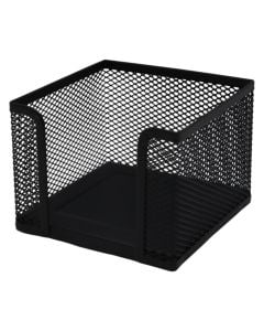 Sticky notes organizer, metallic, black, 9.5x9.5x8 cm, 1 piece