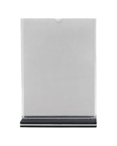 Menu holder, plastic, black and transparent, A4, 1 piece