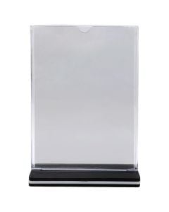 Menu holder, plastic, black and transparent, A5, 1 piece