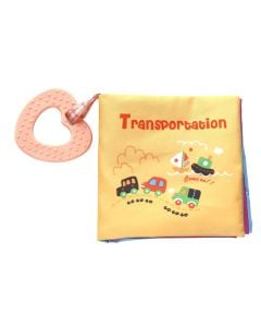 Libër edukativ për bebe, Mjetet e transportit, tekstil, 11.5x2x12 cm, 1 copë