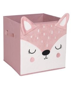 Children's organizer box, Deer, pink, polyester/cardboard, 29x29x29 cm, 1 piece