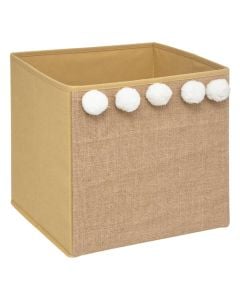 Children's organizer box, jute pompoms, 29x29x29 cm, 1 piece