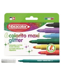Watercolor paints, Fibracolor, Colorito Maxi Glitter, 6 pieces, 1 pack