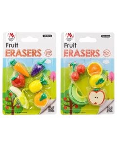 Rubber set, Math, Fruits, 4 pieces, 1 pack