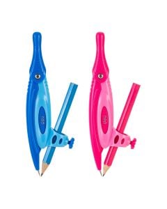 Pencil compass, Deli, blue/pink, 1 piece