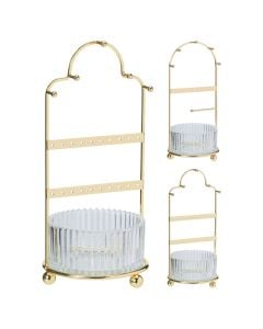 Jewelry organizer, metal, 11x25 cm, gold, 1 piece
