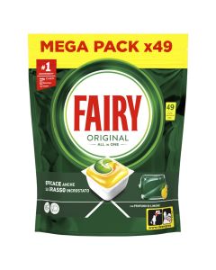 Dishwasher detergent capsule, Fairy, Original, Lemon, All in One, 49 capsules, 1 piece