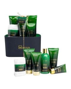 Set dushi per meshkuj, IDC Institute, xhel dushi 300 ml + krem rroje 150 ml + balsam pas rroje 150 ml+ pastrues fytyre 100 ml + krem duarsh 50 ml + pecete, 1 pako
