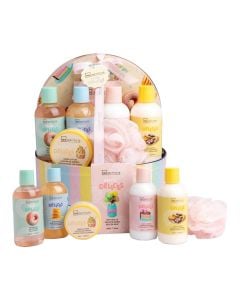 Set dushi, IDC Institute, xhel dushi 200 ml + lotion trupi 200 ml + bubble bath 200 ml + gjalp trupi 200 ml + kripe dushi 200 gr + krem duarsh 50 ml + sfungjer, 1 pako