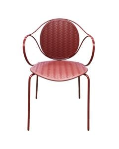 Karrige per ambient te jashtem, Nora, strukture metalike, ulese PP, ngjyre e kuqe, L53xW50.5xH79.5 cm