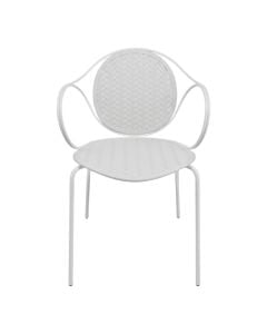 Karrige per ambient te jashtem, Nora, strukture metalike, ulese PP, ngjyre gri, L53xW50.5xH79.5 cm