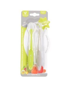 Baby spoon, Cangaroo, +6 months, silicone, green, 1 piece