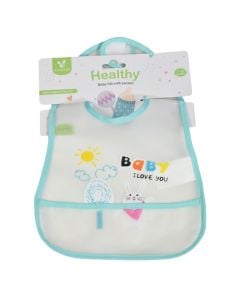 Bibs for children, Cangaroo, Healthy, Waterproof, blue, 1 piece