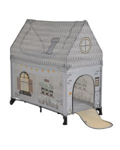 Portable bed and tent for children, Cangaroo, 124x63x126cm, 2 levels, gray, 1 piece