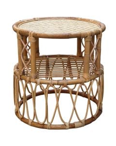 Tavoline anesore, rattan, ngjyre natyrale, DIA 50*50H