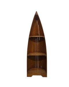 Raft dekoruese ne forme Varke, dru tropikal Mahogany, ngjyre natyrale, 53*36*150H cm