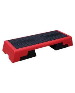 Step for aerobic exercises, Fitness, 90x37x20 cm, PP & TPE material, black with red color