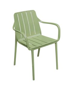 Karrige me krahe per ambient te jashtem, ngjyre jeshile, 58.5*51*81.5 cm