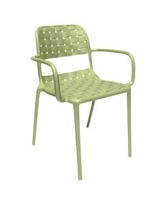 Karrige me krahe per ambient te jashtem, ngjyre jeshile, 55*57*82 cm
