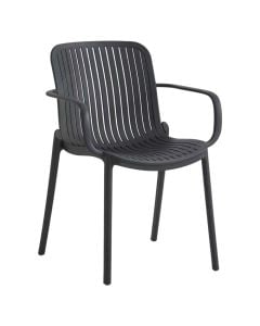 Karrige me krahe, Isola, PP, ngjyre anthracit, H81xD61xW58 cm