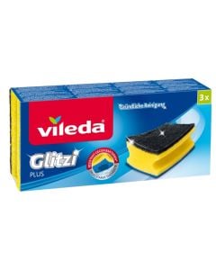Cleaning sponge, Vileda, Glitzi, 3 pieces, 1 pack