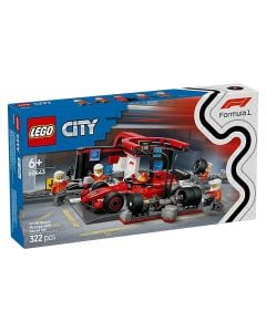 Lego, 60443 F1® Pit Stop & Pit Crew Ferrari, Formula 1, +6 vjec, 1 copë