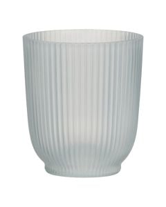 Vazo lulesh rrethore, D 13 cm, materiali qelq, ngjyra bardhë