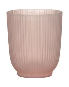 Vazo lulesh rrethore, D 13 cm, materiali qelq, ngjyra roze