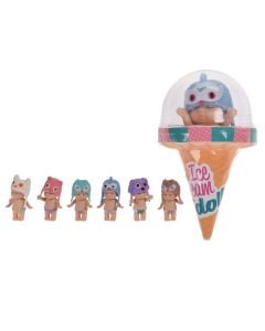 Lodër për fëmijë, kukëll në kaush, 7.5 cm, plastik, miks