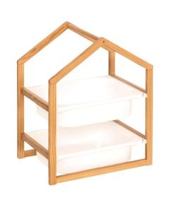 Children's room organizer, Bako, 2 compartments, 43x54.5cm, white/natural, 1 piece