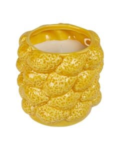Qiri aromatik Yuca, aromë limoni, parafinë/qelq, e bardhë, Dia10.7xH10.1 cm