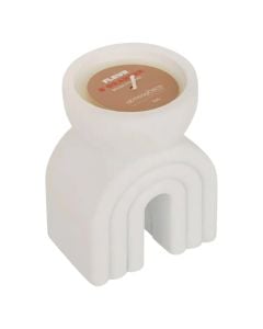 Qiri aromatik Flow, aromë lule portokalli, parafinë/mbajtëse betoni, e bardhë, 70 gr, W9xD8xH13 cm