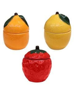 Qiri aromatik Fruity, parafinë/qeramikë, mikse, 120 gr, D8.5xH9.7 cm