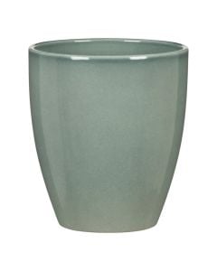 Vazo lulesh rrethore, D 15 cm, materiali qeramik, ngjyra jeshile
