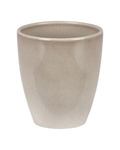 Vazo lulesh rrethore, D 15 cm, materiali qeramik, ngjyra kafe