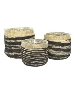 Vazo me thurje kashte, Set 3 copë, S/M/L