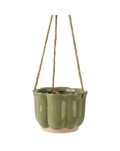 Vazo me varje, prej guri, diametri 13.20-L9.50cm, jeshile