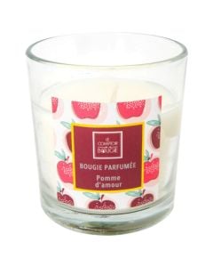 Scented candle with glass holder, vanilla scent, 110g, L. 7 x l. 6.5 x H. 8 cm