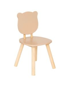 Karrige për fëmijë, Sweet bear, MDF/dru pishe, H49x26x26cm, natyrale, 1 copë