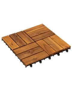 Decking boards for gardening, tropical Acacia wood, natural color, 300x300x22 mm