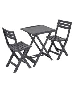 Set tavoline + karrige, Arno, karrige 44 x 41 x 78 cm, tavoline 50x47x65 cm, ngjyre anthracite