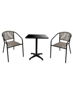 Table + chair set, chair 54x63xH74 cm, table 60x60xH74 cm