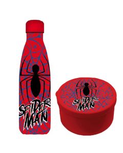 Shishe termike + snack box, Spiderman, e kuqe, 500 ml + 130 ml, 1 copë