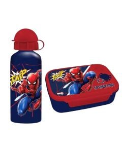 Tas ushqimi + shishe termike, Spiderman, 800 ml + 500 ml, e kuqe, 1 copë
