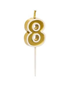 Qiri per ditelindje, numri 8, gold, 9 cm, 1 cope