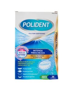 Pastrues për protezat e dhëmbëve, Polident, Menta Fresca, 36 tableta, 1 copë