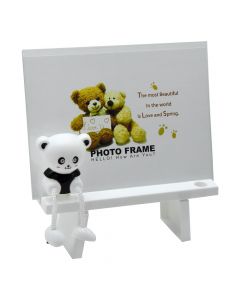 Photo frame for children, plastic, 17x17x5 cm, white