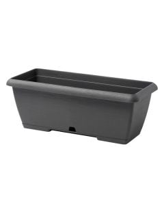 Plastic flower planter, grey, 55x25x21 cm (H)